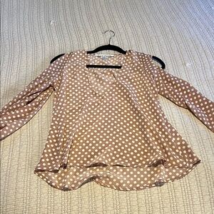 Lovers and Friends Polka Dot Blouse - Tan